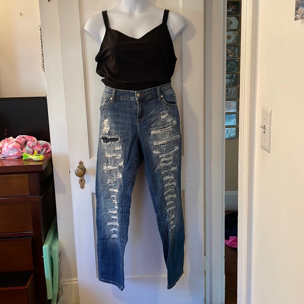 Torrid super distressed jeans